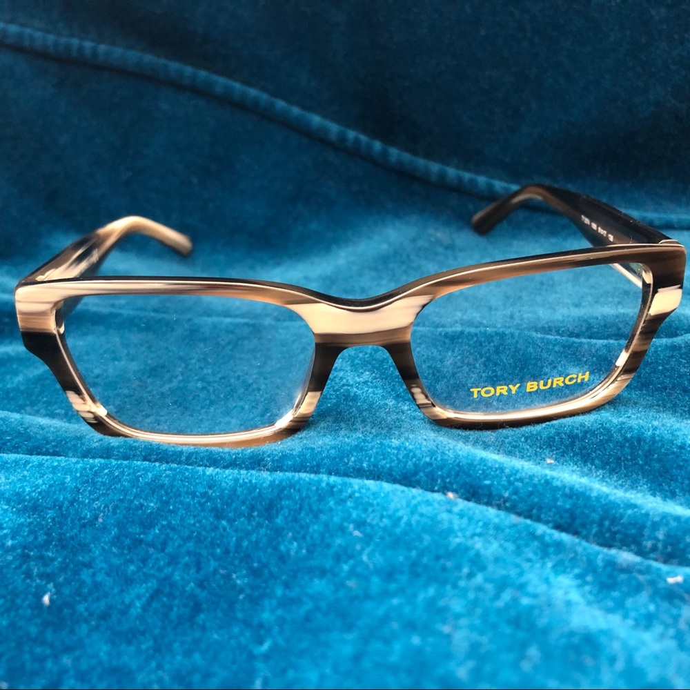 Tory Burch - Olive Horn Marbled Eyeglasses